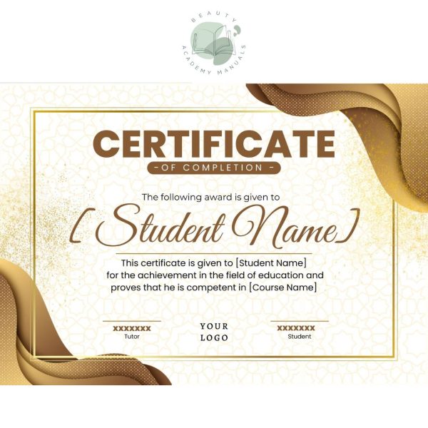 Gold Academy Certificate of Completion Editable Template